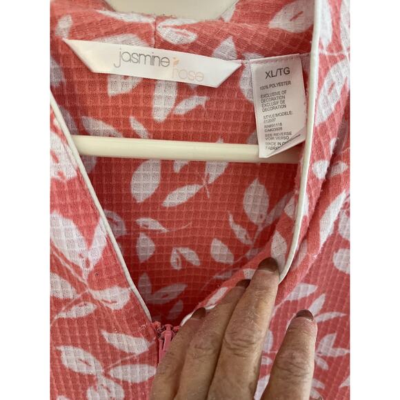 Jasmine Rose Womens XL Pink Robe Duster House Lounge Dress Maxi Zip Up Pockets - Picture 2 of 4